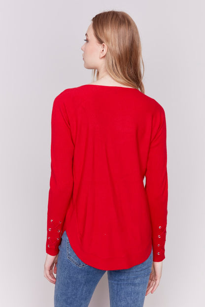 Charlie B SWEATER C2380W-464A-041 mirtillo rosso