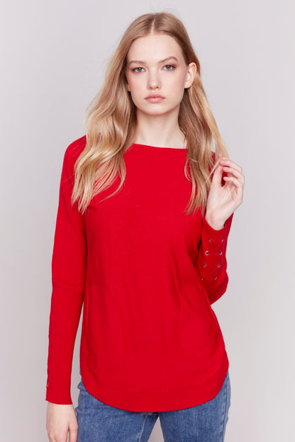 Charlie B SWEATER C2380W-464A-041 mirtillo rosso