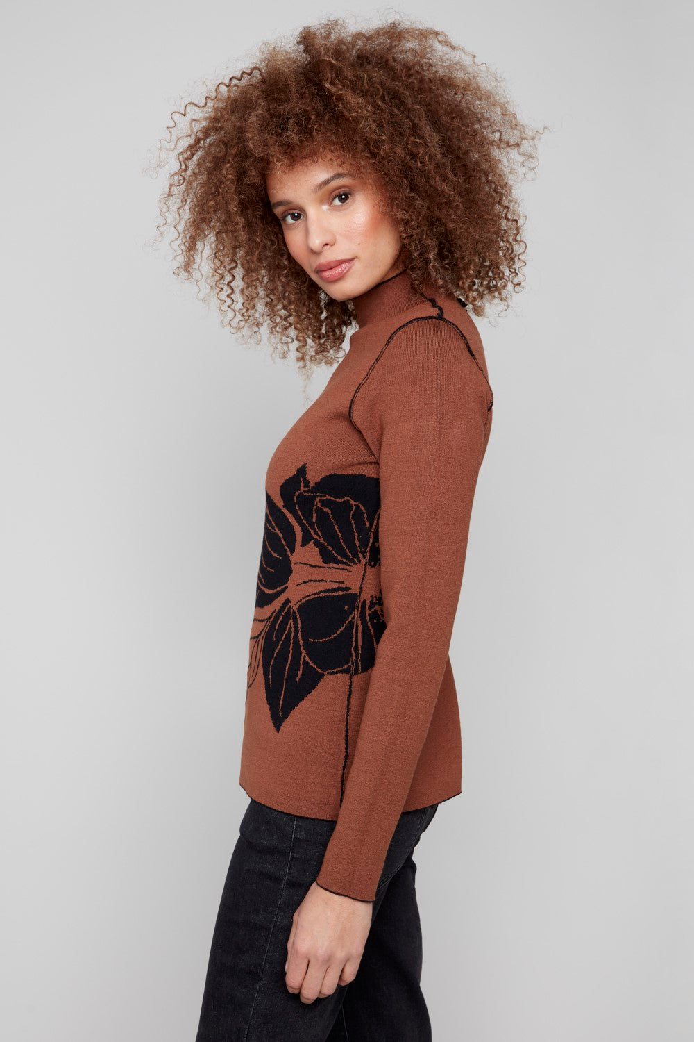 Charlie B Revisable Sweater C2681PR 965B-P903 Cacao