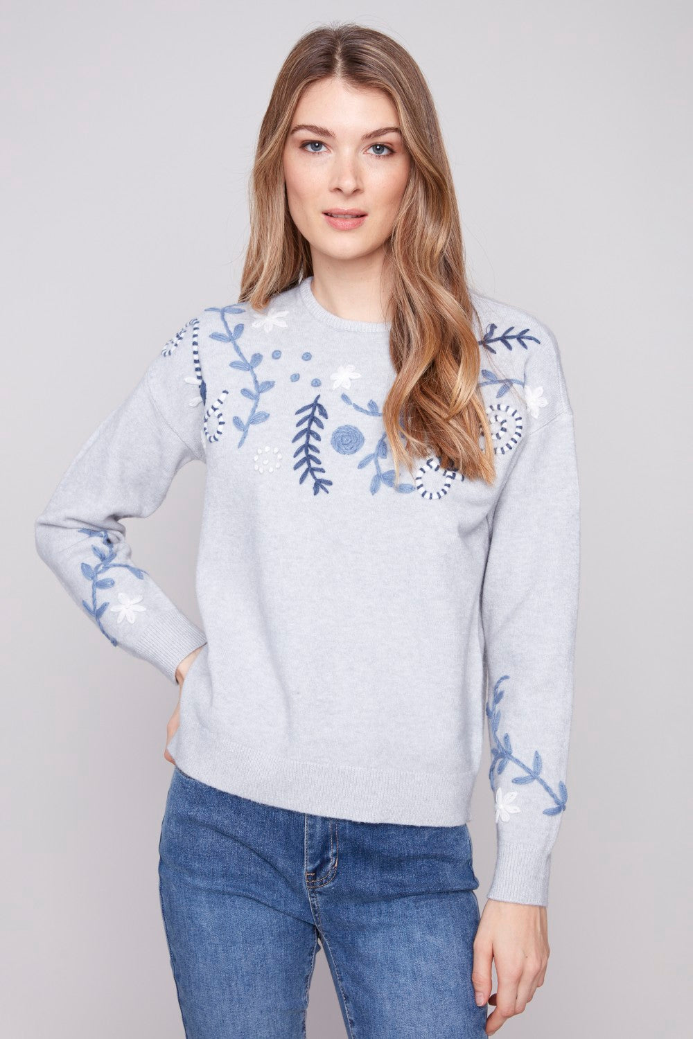 Charlie B Sweater C2833E-736A-P008 H-Grey