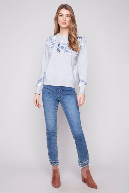 Charlie B Sweater C2833E-736A-P008 H-Grey