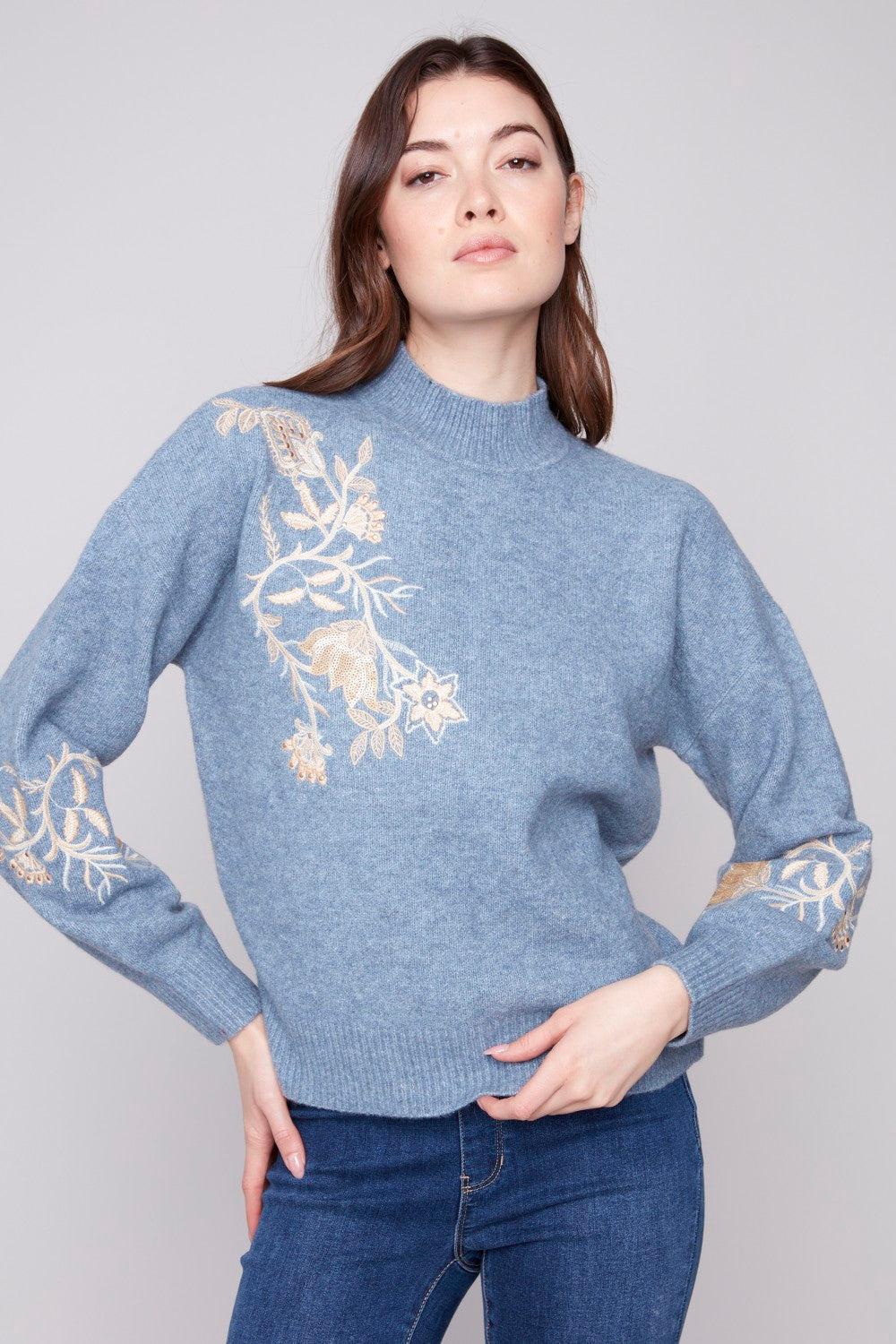 Charlie B Sweater C2856-018C-011 H-Denim