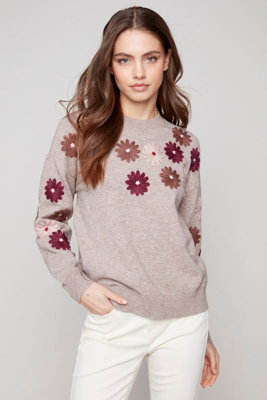 Charlie B Sweater C2891-974A-912 H-Taupe