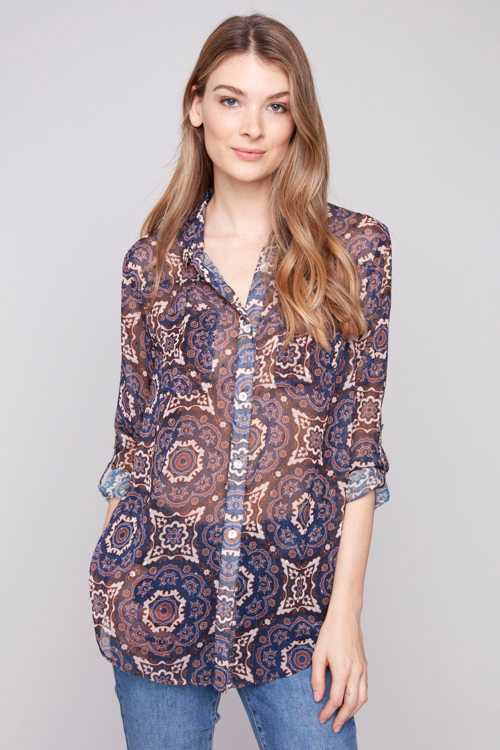 Charlie B Blouse C4308PR-335C-P926 Medallion