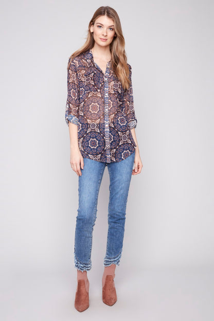 Charlie B Blouse C4308PR-335C-P926 Medallion