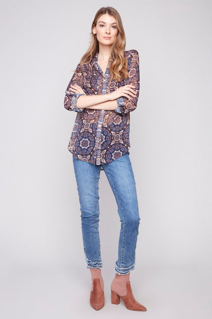Charlie B Blouse C4308PR-335C-P926 Medallion