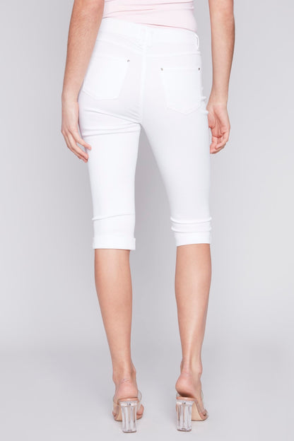 Charlie B Stretch Twill Pedal Pusher Pants C5208Y-618A-002 White