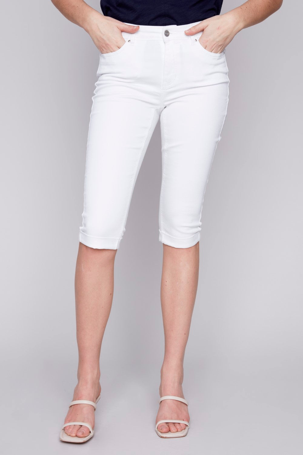 Charlie B Stretch Twill Pedal Pusher Pants C5208Y-618A-002 White
