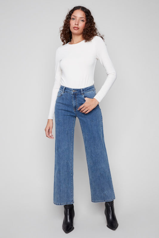 Charlie B Jeans C5630-443C-997 Denim Hearts
