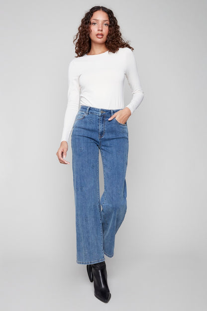 Charlie B Jeans C5630-443C-997 Denim Hearts