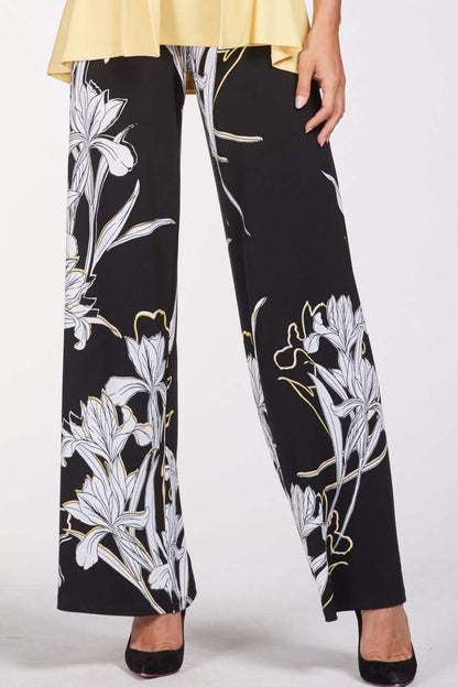 Frank Lyman Pant Style 186261 Black/Yellow/White from BelleMiaBoutique.com 