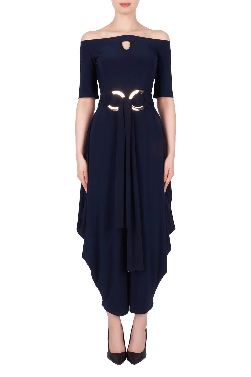 Joseph Ribkoff Jumpsuit 191051 Navy from BelleMiaBoutique.com 