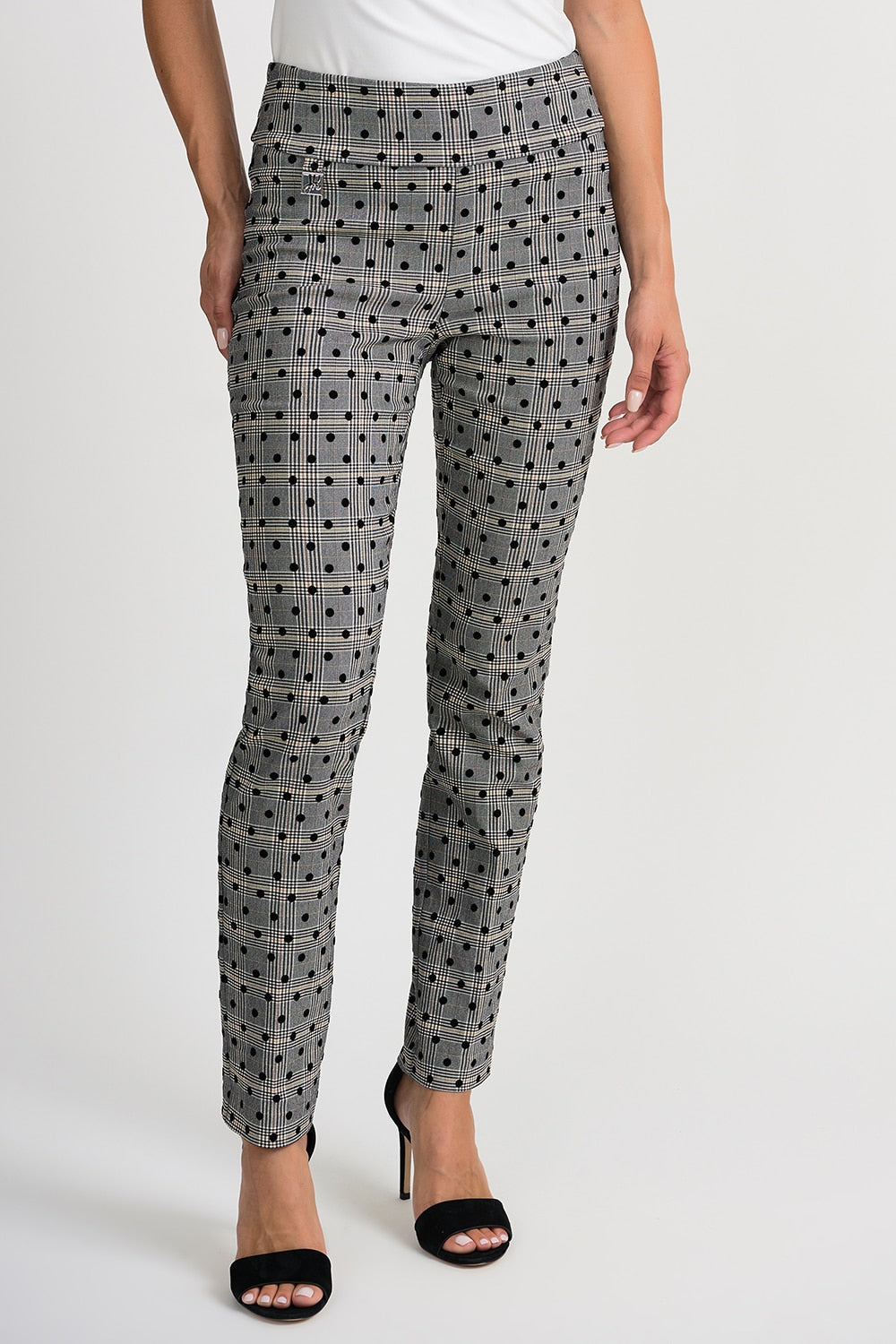Joseph Ribkoff Pant Style 201647 Black/White/Brown from BelleMiaBoutique.com 
