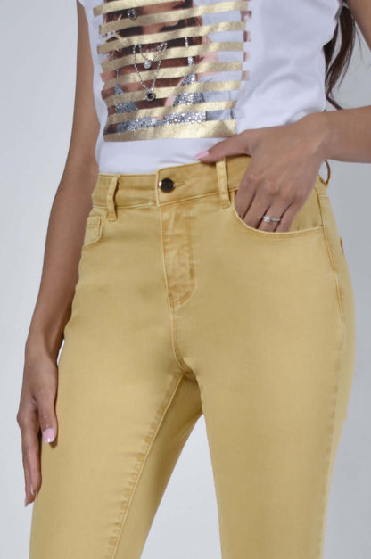 Frank Lyman Denim 226163U Yellow Belle Mia Boutique