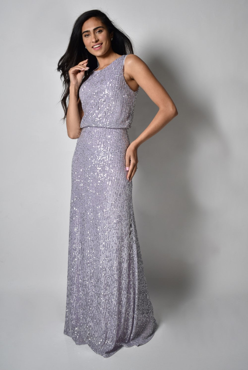 Lyman Kleid 228241-LS Lavendel/Silber Belle Mia Boutique