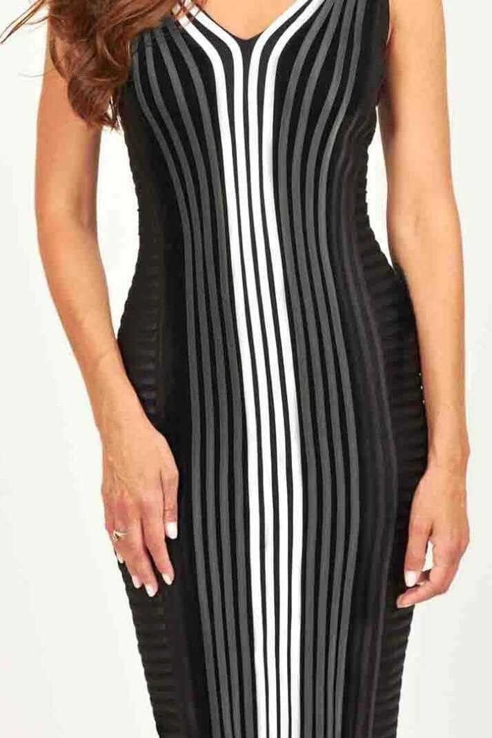 Frank Lyman Dress Style 95114U Black/White/Gray bmboutique1.myshopify.com