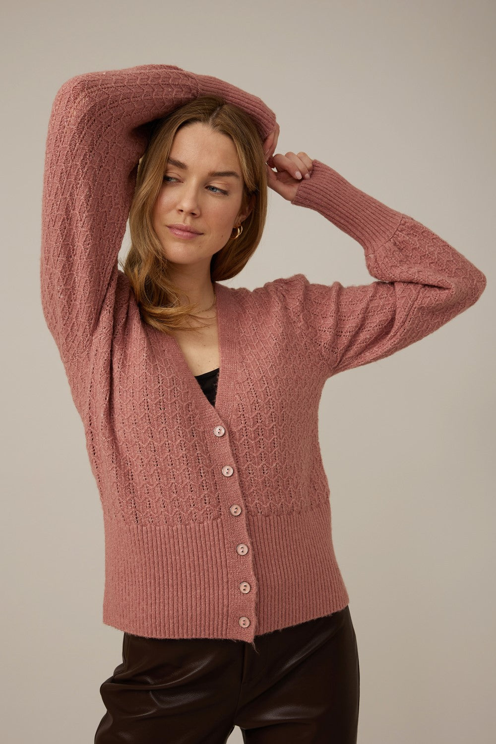 Emproved Cardigan Court A2212-PP Rose Poudré
