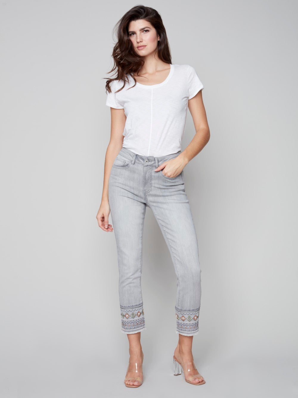 Charlie B. Jeans C5345R-431A-393 Soft Grey – Belle Mia Boutique