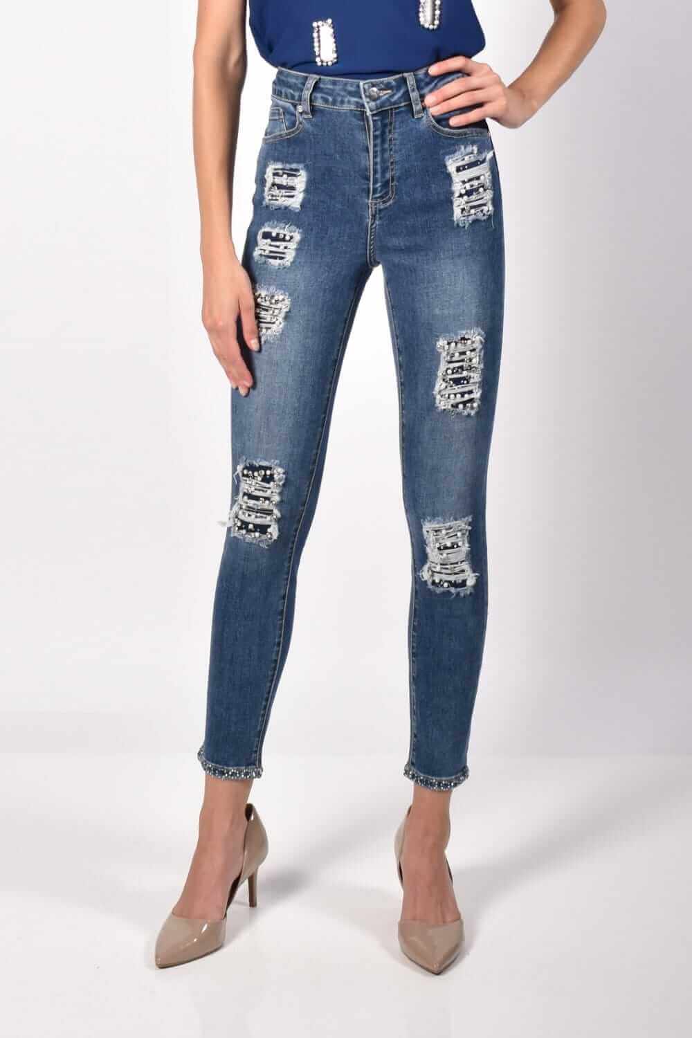 Frank Lyman Denim 216112U Blue/Pearl bmboutique1.myshopify.com