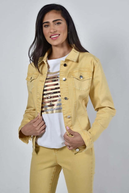 Frank Lyman Denim 226163U Yellow Belle Mia Boutique