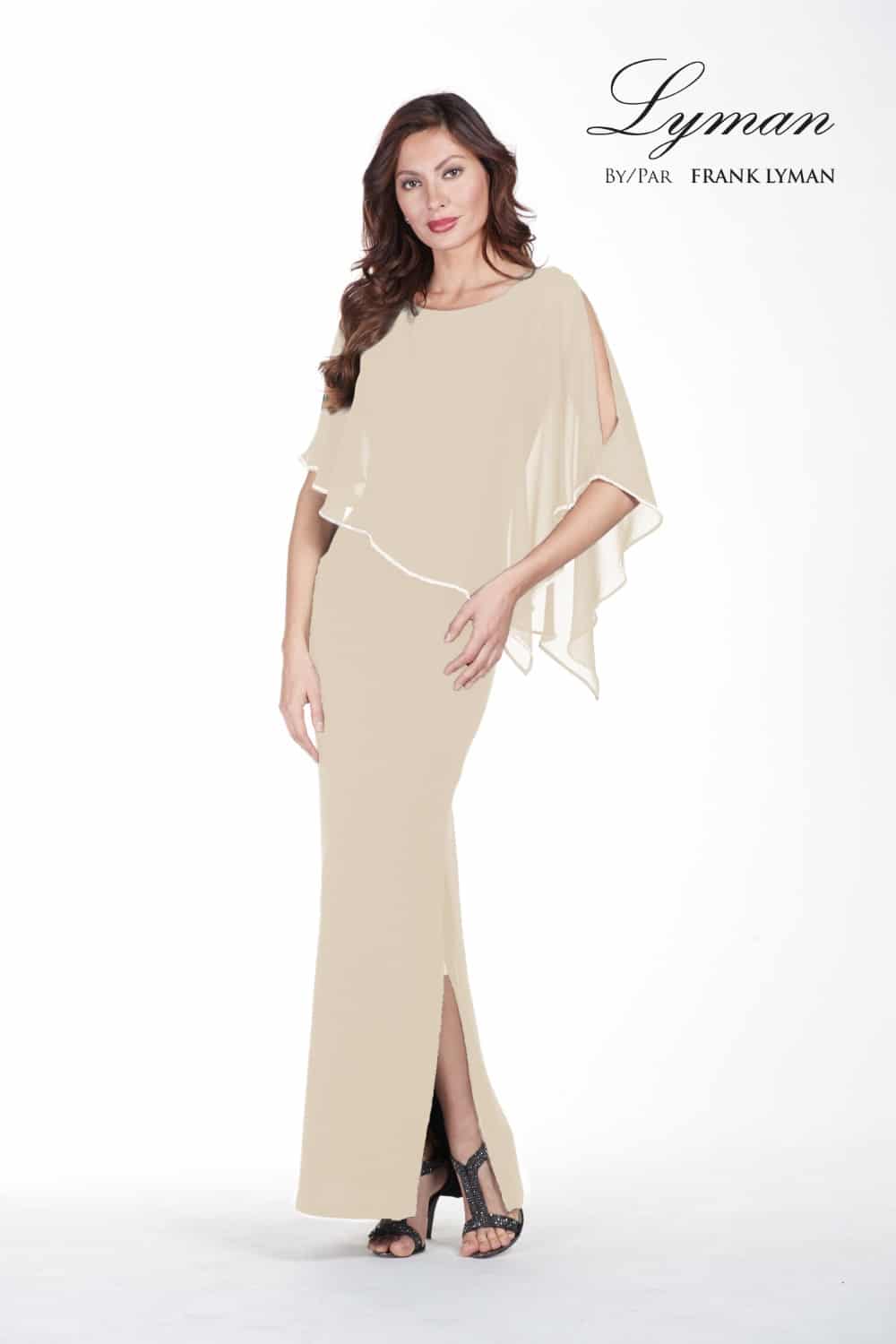 Frank Lyman Dress Style 179257-BS Beige/Silver Belle Mia Boutique