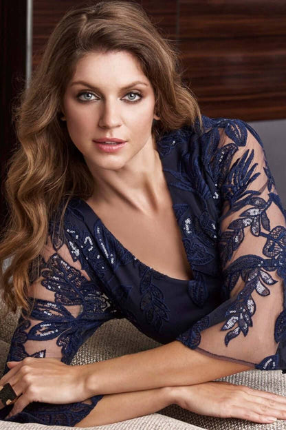 Frank Lyman Dress Style 198146 Navy bmboutique1.myshopify.com