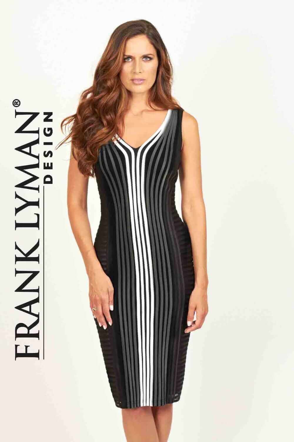 Frank Lyman Dress Style 95114U Black/White/Gray bmboutique1.myshopify.com