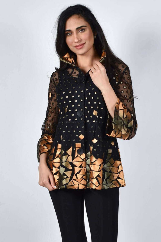Frank Lyman Jacket 214112U Black/Orange bmboutique1.myshopify.com