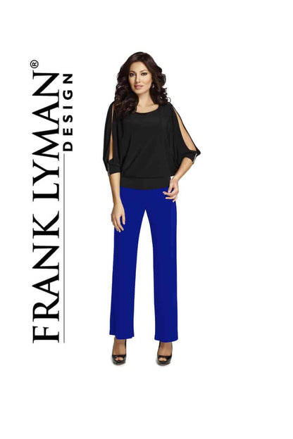 Frank Lyman Pant Style 006-BL Blue fonce Belle Mia Boutique