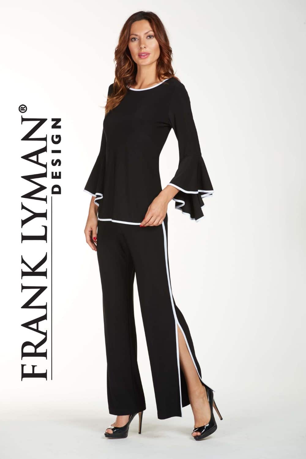 Frank Lyman Pant Style 181001 Black/White bmboutique1.myshopify.com