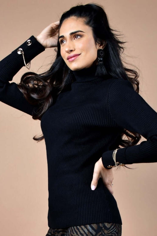Frank Lyman Sweater 213110U Black/Gold bmboutique1.myshopify.com