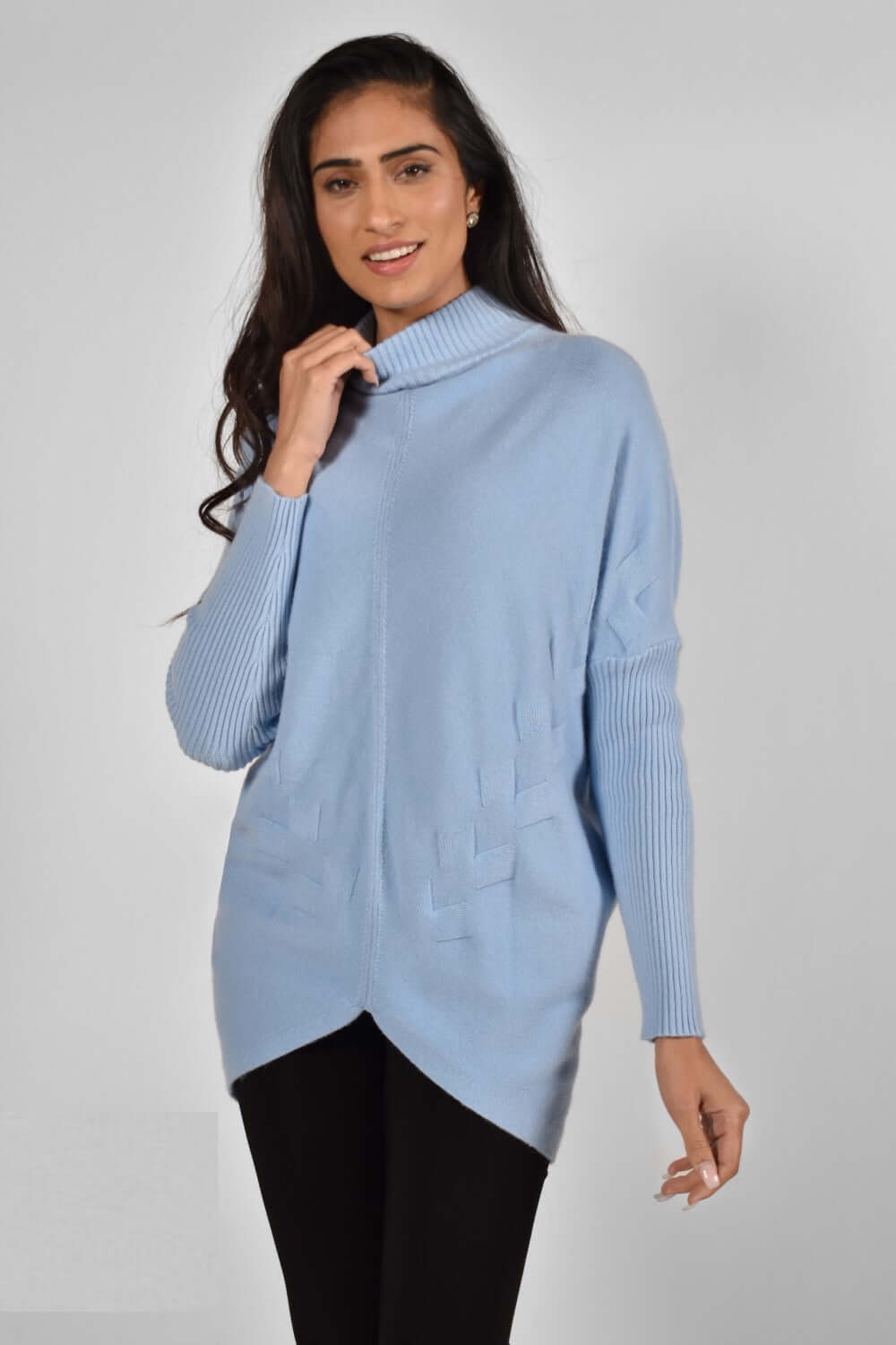 Frank Lyman Sweater 213134U-BLU Blue Belle Mia Boutique