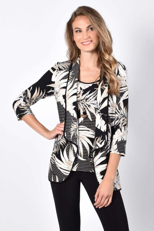 Frank Lyman Throwover 216288 Black/Beige from BelleMiaBoutique.com