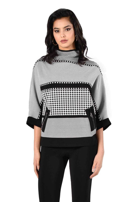 Frank Lyman Top 213523 Black/White bmboutique1.myshopify.com