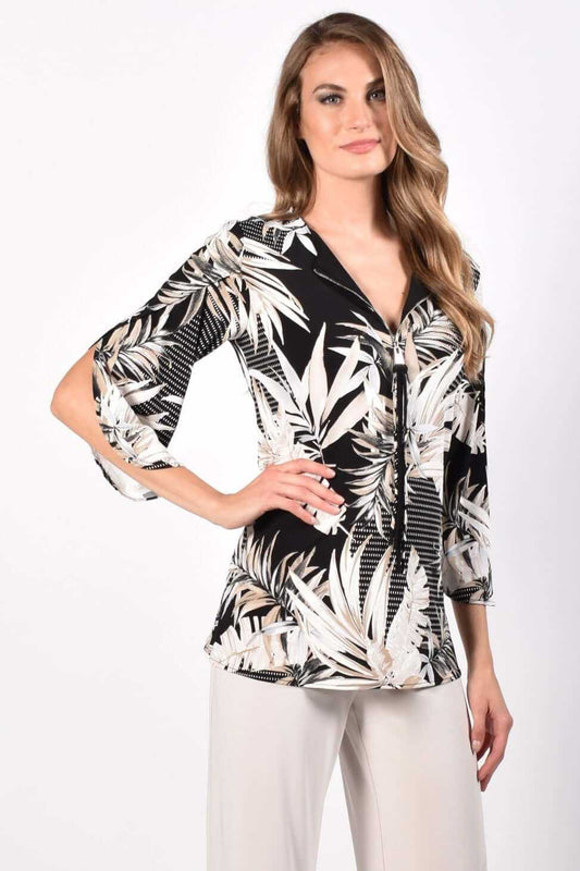 Frank Lyman Top 216291 Black/Beige bmboutique1.myshopify.com