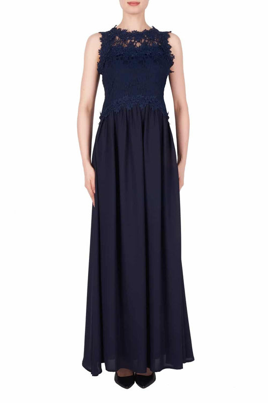 Joseph Ribkoff Dress Style 191516 Midnight-Blue fra BelleMiaBoutique.com