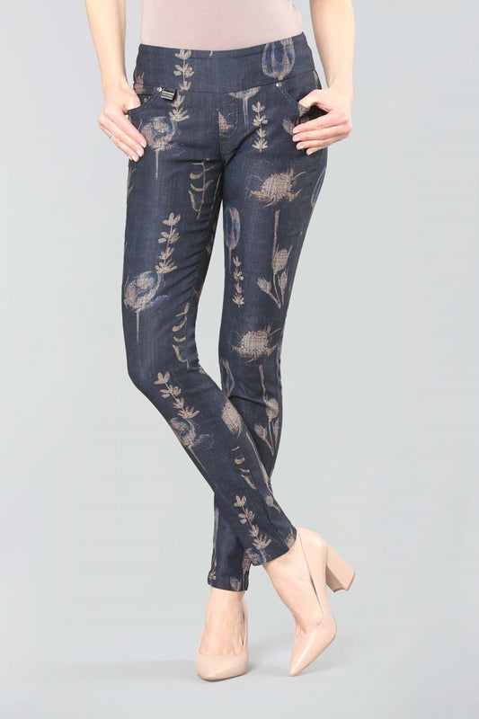 Soft Surroundings Women's Twilight Floral Pants in Black Size M