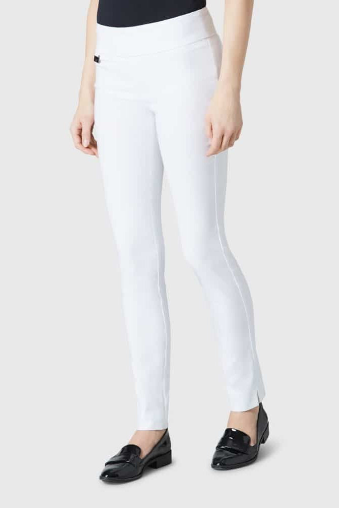 Lisette L Pant Style 805-02 White Solid Magical Lycra Belle Mia Boutique