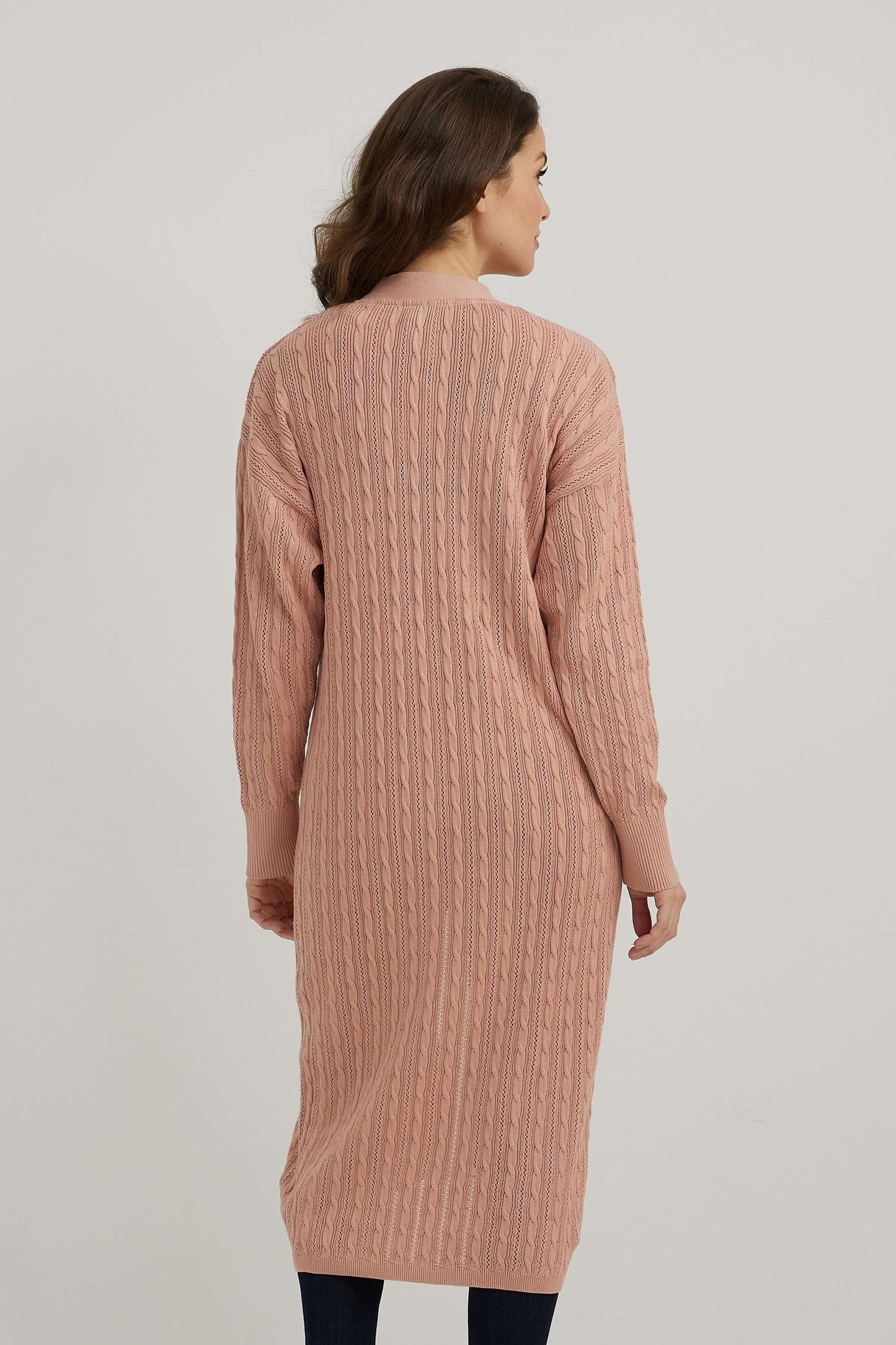 emproved Long Cardigan P2230-OROS Old Rose Belle Mia Boutique