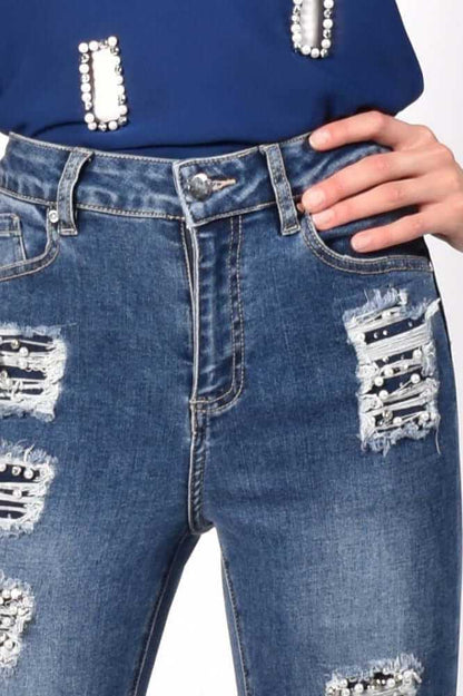 Frank Lyman Denim 216112U Blue/Pearl bmboutique1.myshopify.com